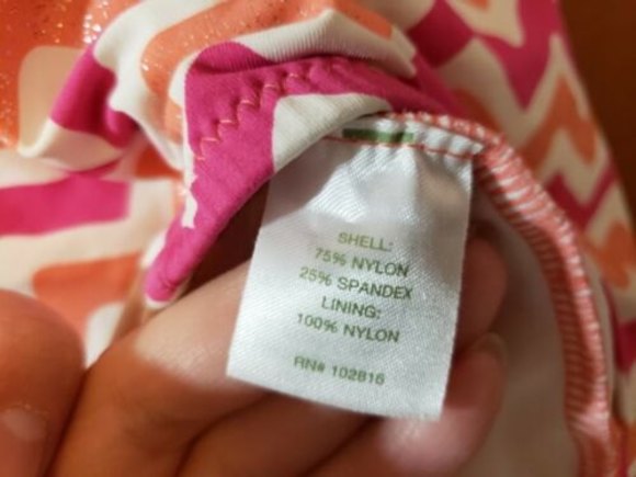 Garnet Hill Kids One-Piece Swimsuit Girls 8 Chevron Pattern - Picture 10 of 16